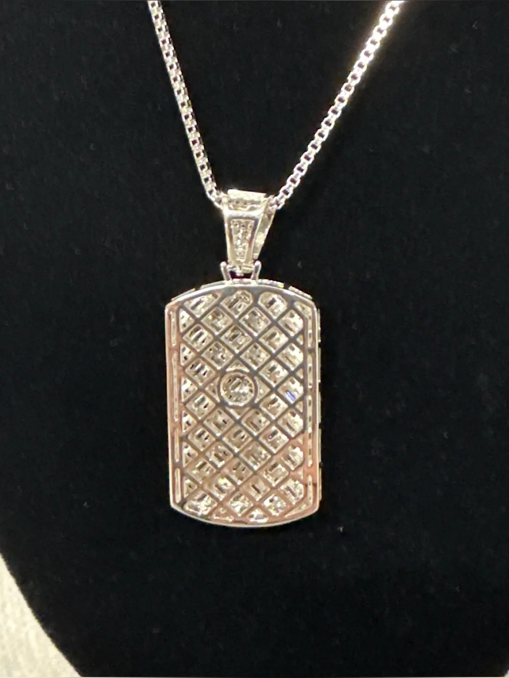 Bella Luce CZ Crystal Dog Tag Necklace - Picture 9 of 9